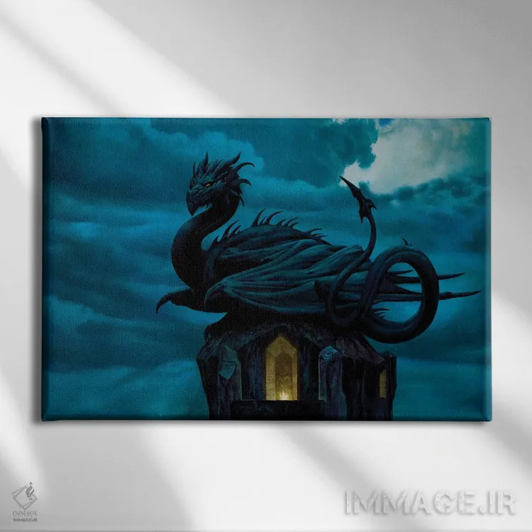 تابلو ایتس پاپالوتل، اژدهای سیاه اثر سیروئلو - نمای روبهرو روی دیوار