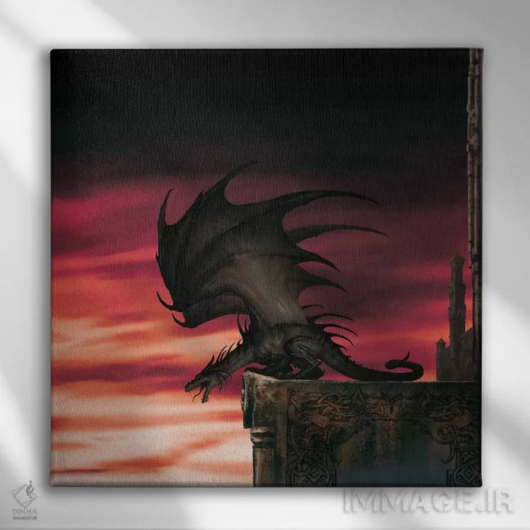 تابلو ارباب اژدها اثر سیروئلو - نمای روبهرو روی دیوار