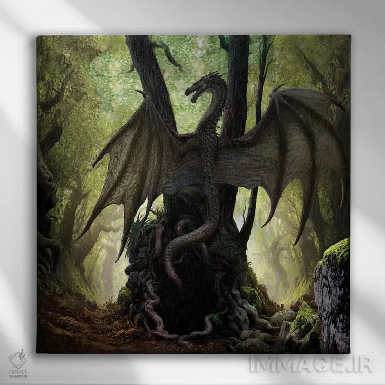 تابلو غار اژدها اثر سیروئلو - نمای روبهرو روی دیوار