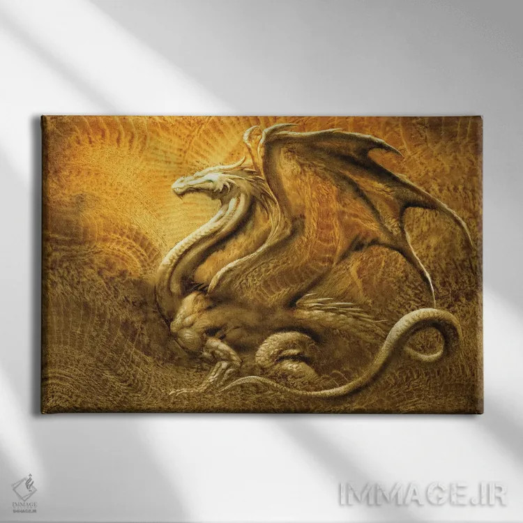 تابلو اژدها پنج اثر سیروئلو - نمای روبهرو روی دیوار