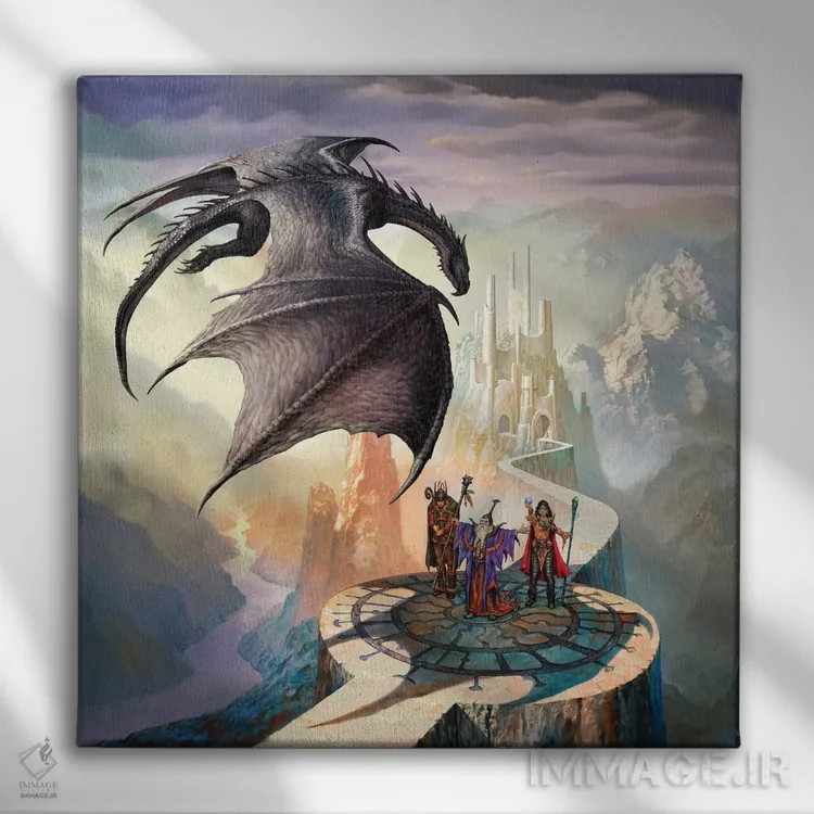 تابلو احضارکنندگان اژدها اثر سیروئلو - نمای روبهرو روی دیوار