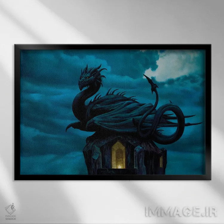 تابلو ایتس پاپالوتل، اژدهای سیاه اثر سیروئلو - نمای قابدار مشکی