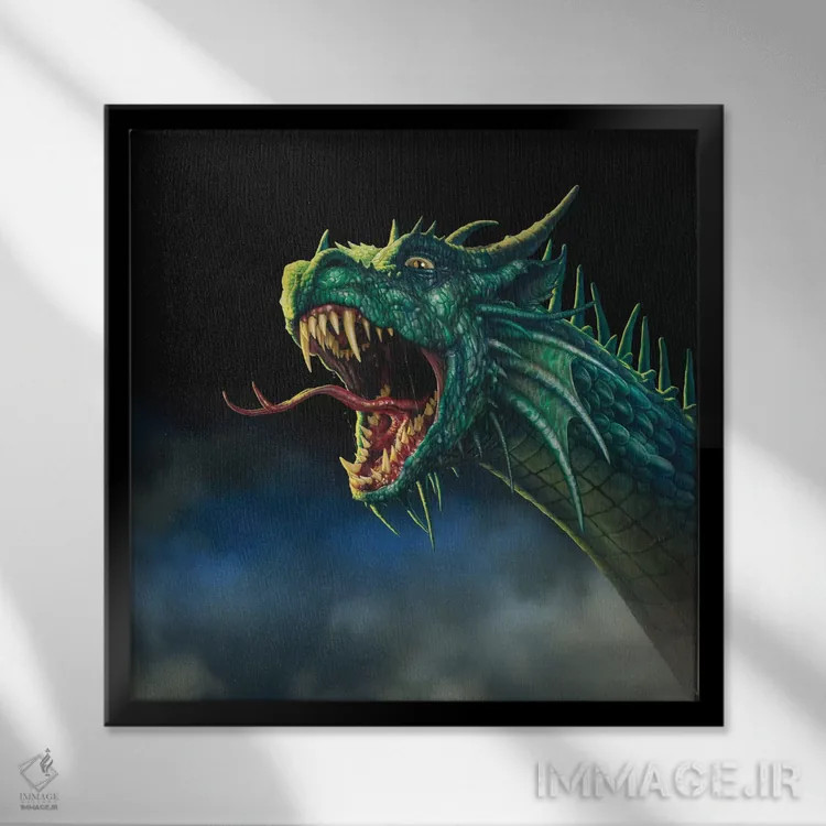 تابلو دراکو رکِس پنجم اثر سیروئلو - نمای قابدار مشکی