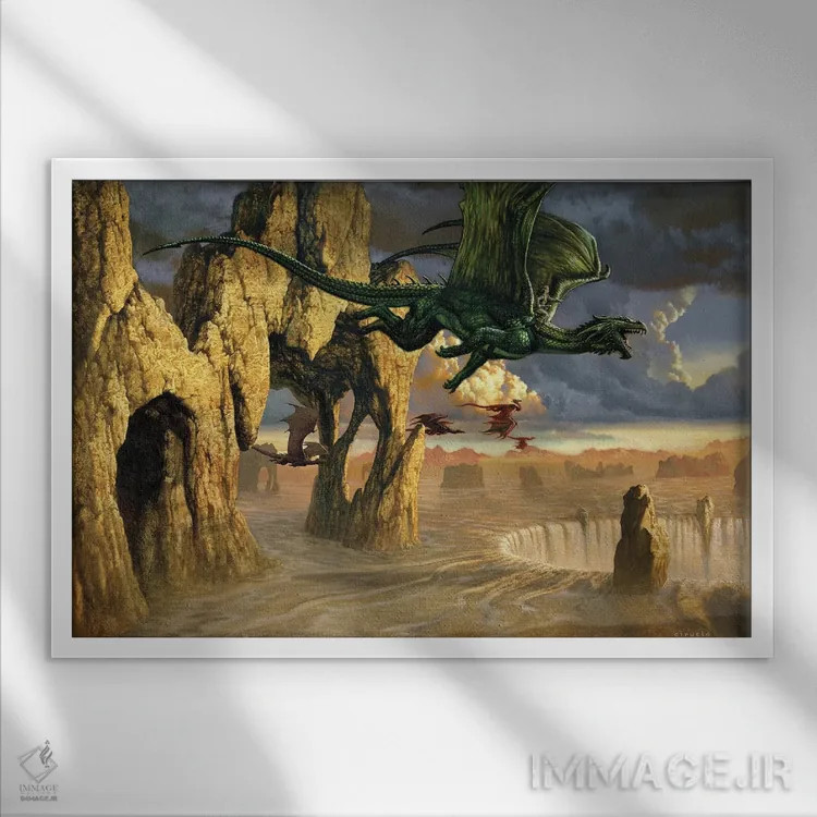 تابلو هجرت اثر سیروئلو - نمای قابدار سفید