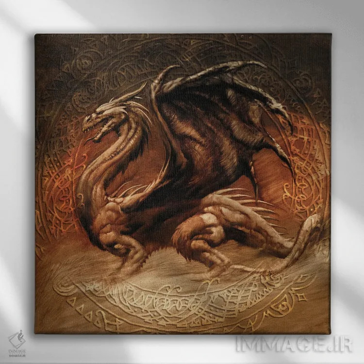 تابلو اژدها یک اثر سیروئلو - نمای روبهرو روی دیوار