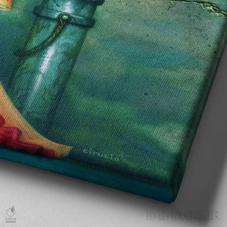 تابلو دراکو اثر سیروئلو - نمای نزدیک بافت بوم