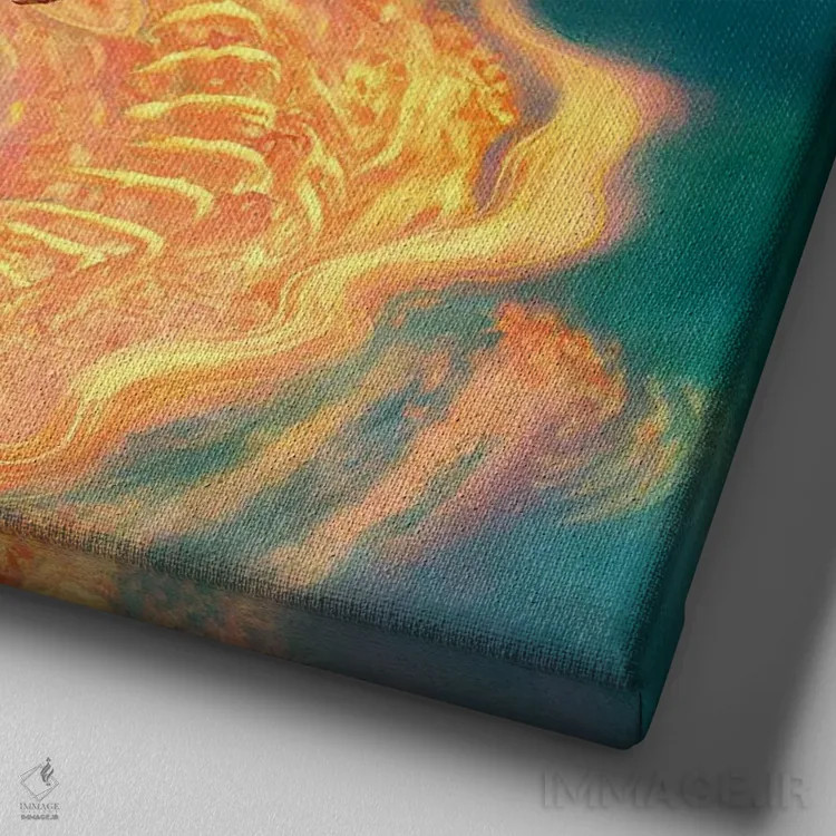 تابلو دراکمَن (مرد اژدها) اثر سیروئلو - نمای نزدیک بافت بوم