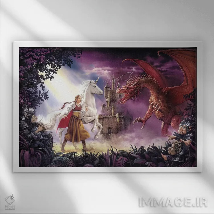 تابلو پادشاه انچ اثر سیروئلو - نمای قابدار سفید