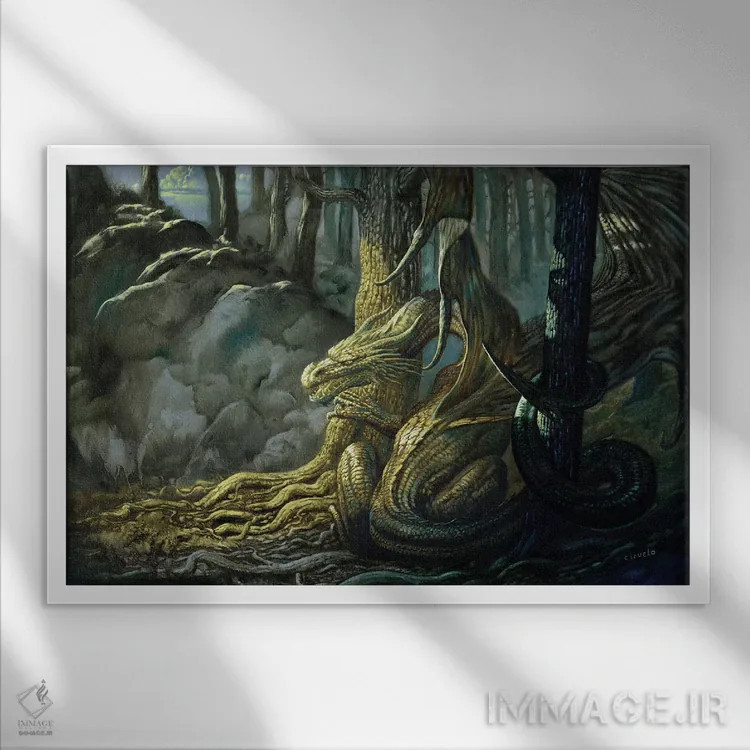 تابلو ساکن جنگل اثر سیروئلو - نمای قابدار سفید