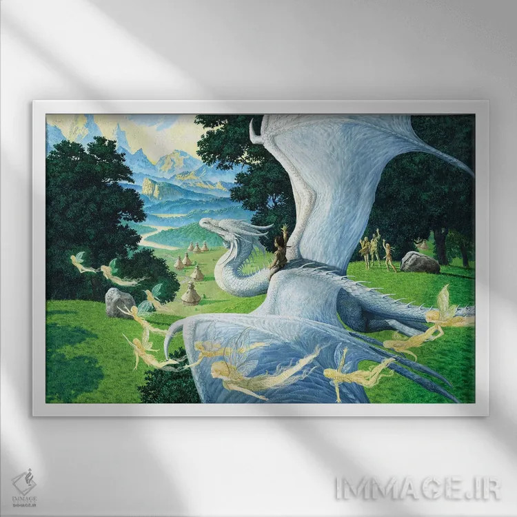 تابلو پرواز پریان اثر سیروئلو - نمای قابدار سفید