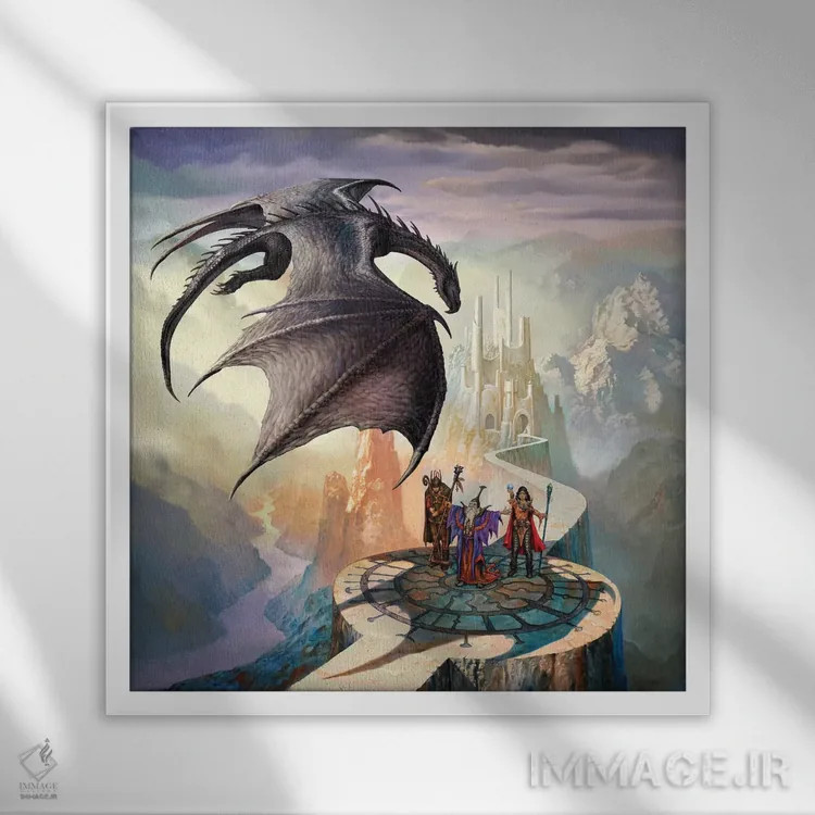 تابلو احضارکنندگان اژدها اثر سیروئلو - نمای قابدار سفید