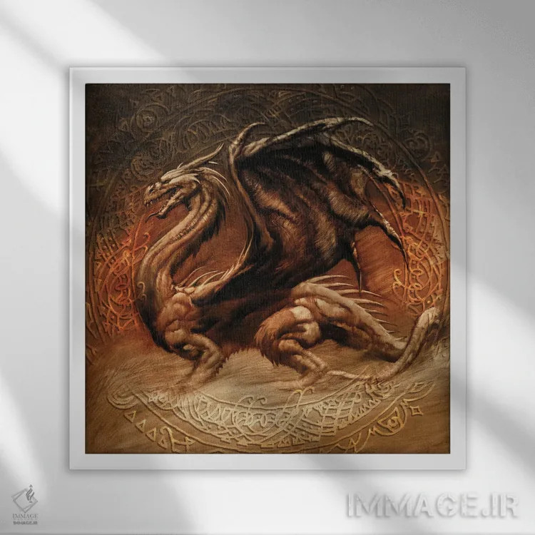 تابلو اژدها یک اثر سیروئلو - نمای قابدار سفید