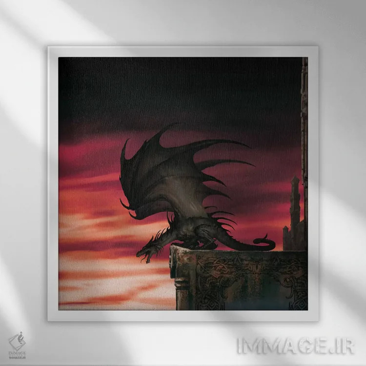 تابلو ارباب اژدها اثر سیروئلو - نمای قابدار سفید