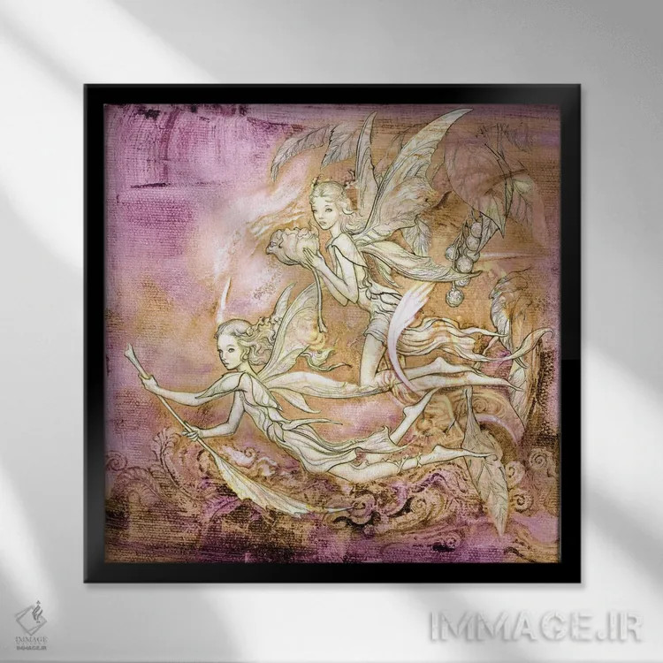 تابلو پریان آمانِک اثر سیروئلو - نمای قابدار مشکی