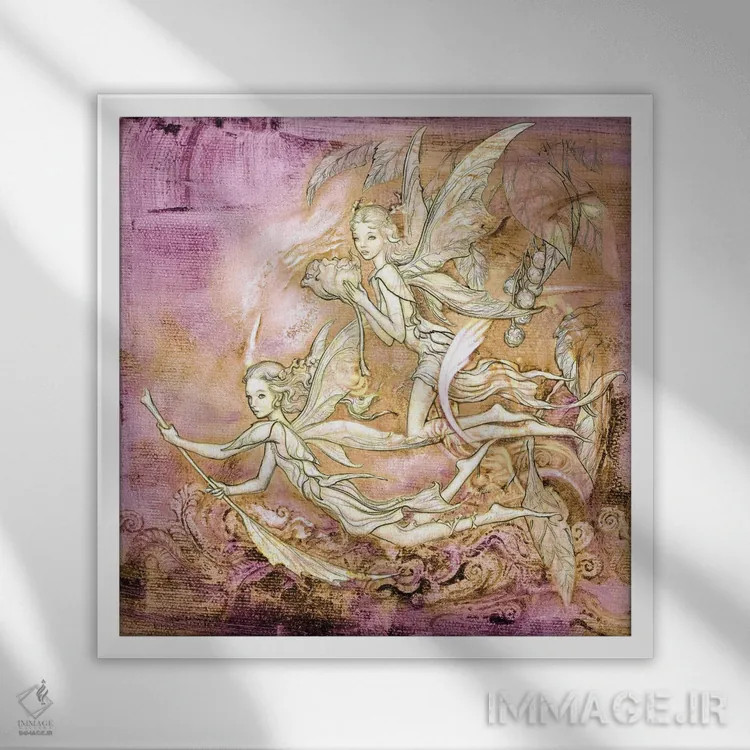 تابلو پریان آمانِک اثر سیروئلو - نمای قابدار سفید