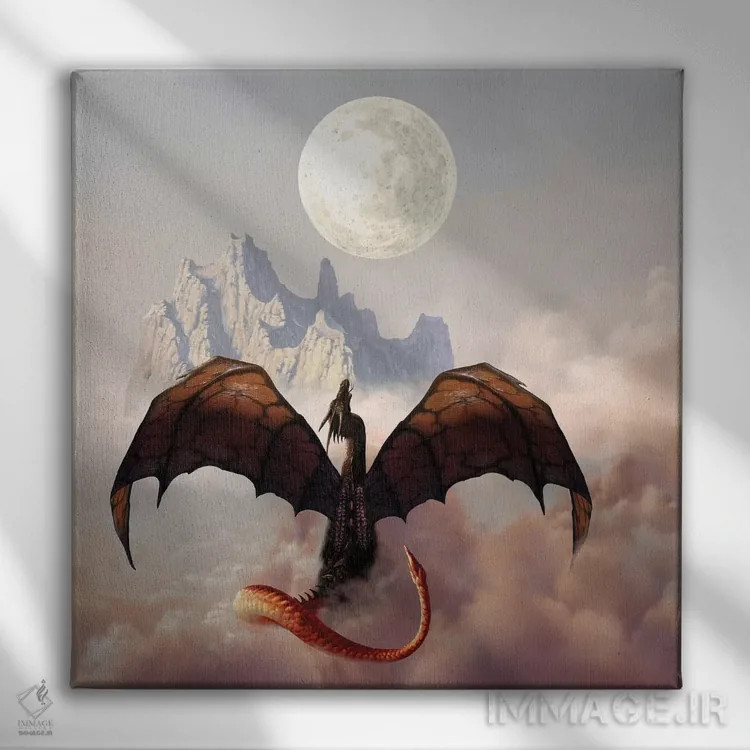 تابلو اژدهای ماه اثر سیروئلو - نمای روبهرو روی دیوار