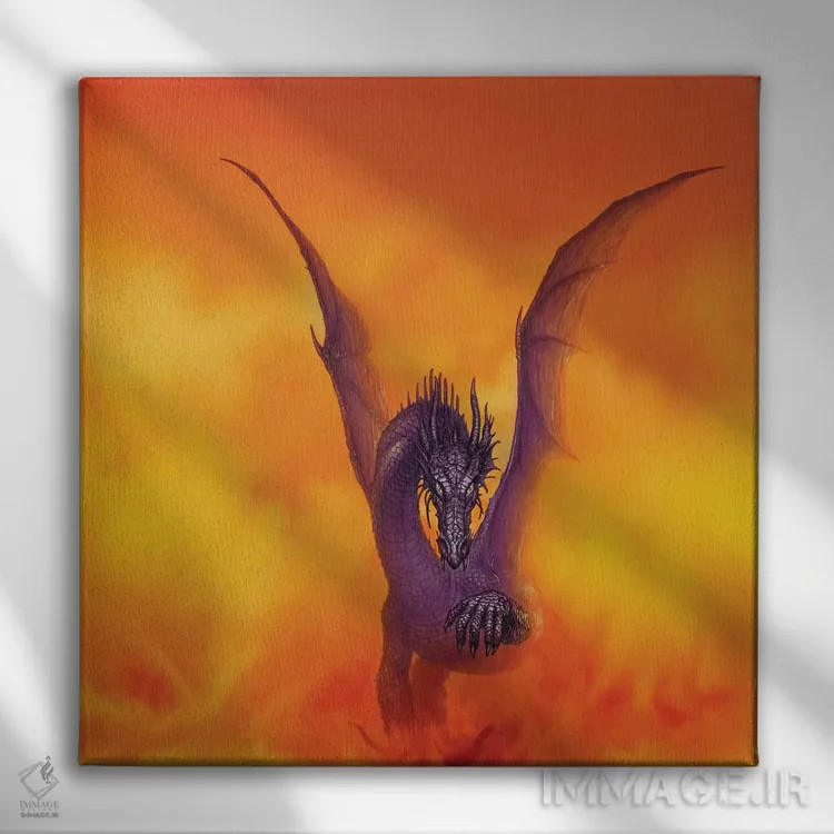 تابلو اژدهای ناراس اثر سیروئلو - نمای روبهرو روی دیوار
