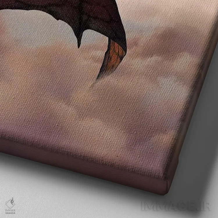 تابلو اژدهای ماه اثر سیروئلو - نمای نزدیک بافت بوم