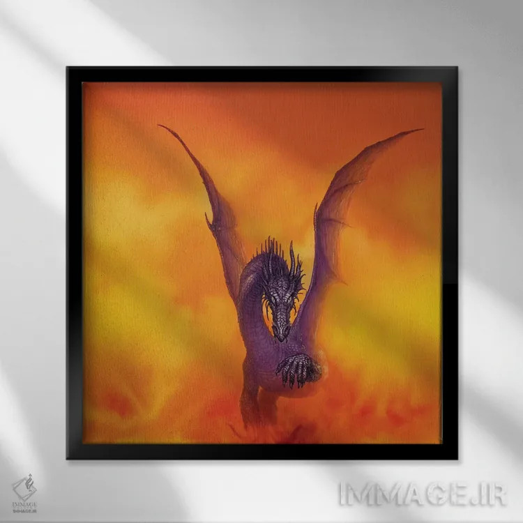 تابلو اژدهای ناراس اثر سیروئلو - نمای قابدار مشکی