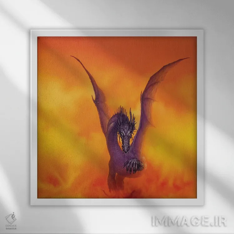 تابلو اژدهای ناراس اثر سیروئلو - نمای قابدار سفید