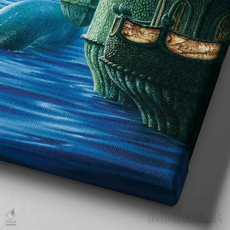 تابلو مار (افسانهای) اثر سیروئلو - نمای نزدیک بافت بوم