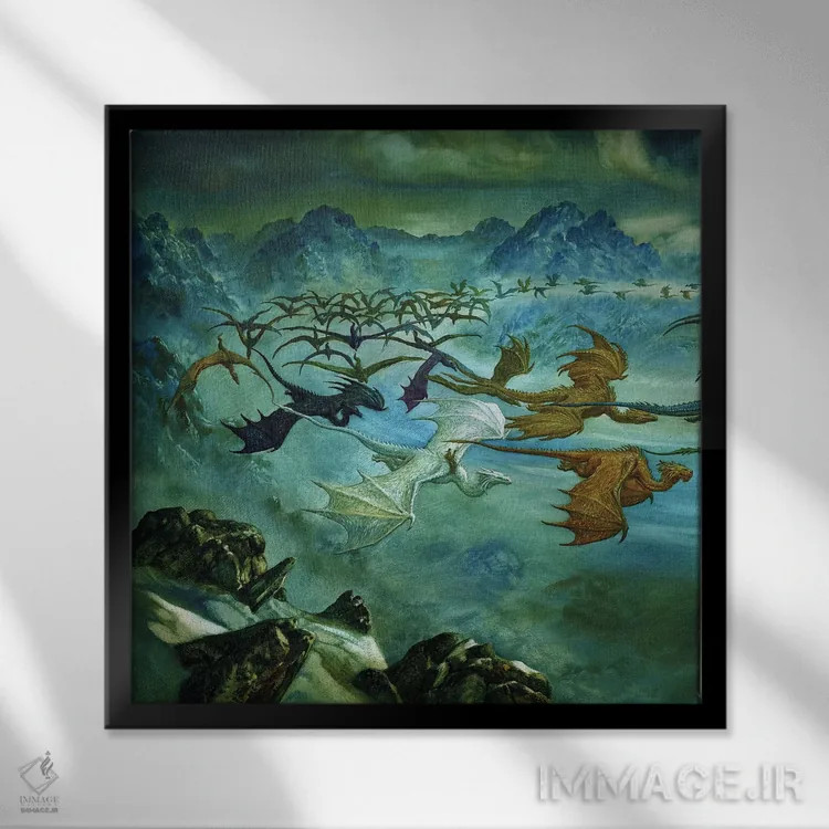 تابلو سواری با هم اثر سیروئلو - نمای قابدار مشکی