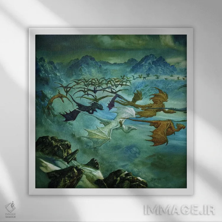 تابلو سواری با هم اثر سیروئلو - نمای قابدار سفید