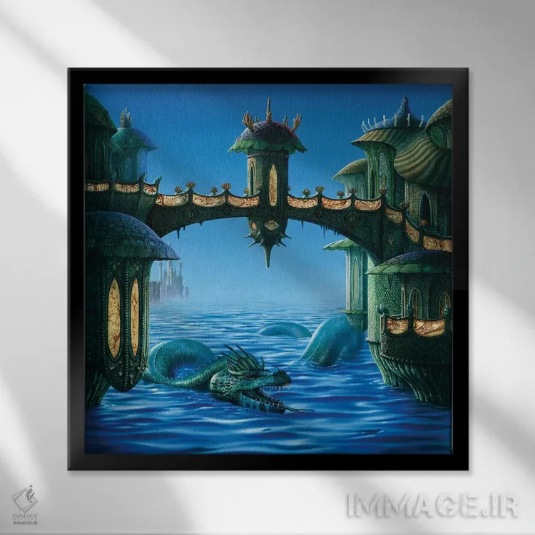 تابلو مار (افسانهای) اثر سیروئلو - نمای قابدار مشکی