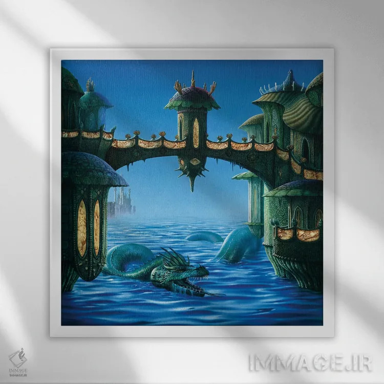 تابلو مار (افسانهای) اثر سیروئلو - نمای قابدار سفید