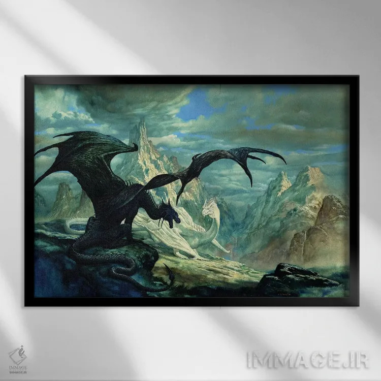 تابلو اژدهای سخنگو اثر سیروئلو - نمای قابدار مشکی