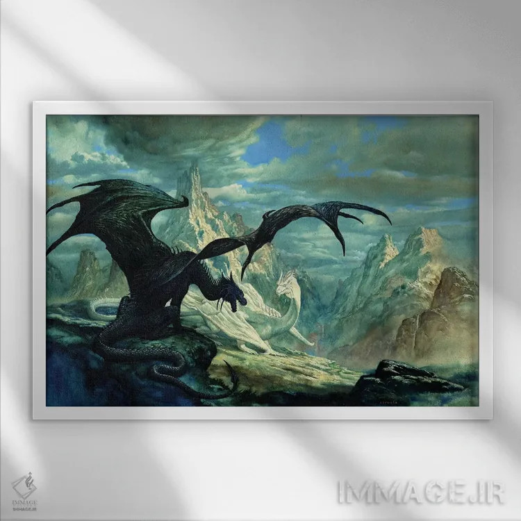 تابلو اژدهای سخنگو اثر سیروئلو - نمای قابدار سفید