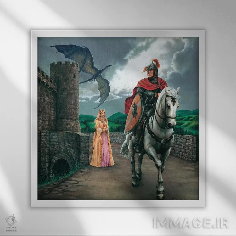 تابلو کماندار نیرومند اثر سیروئلو - نمای قابدار سفید