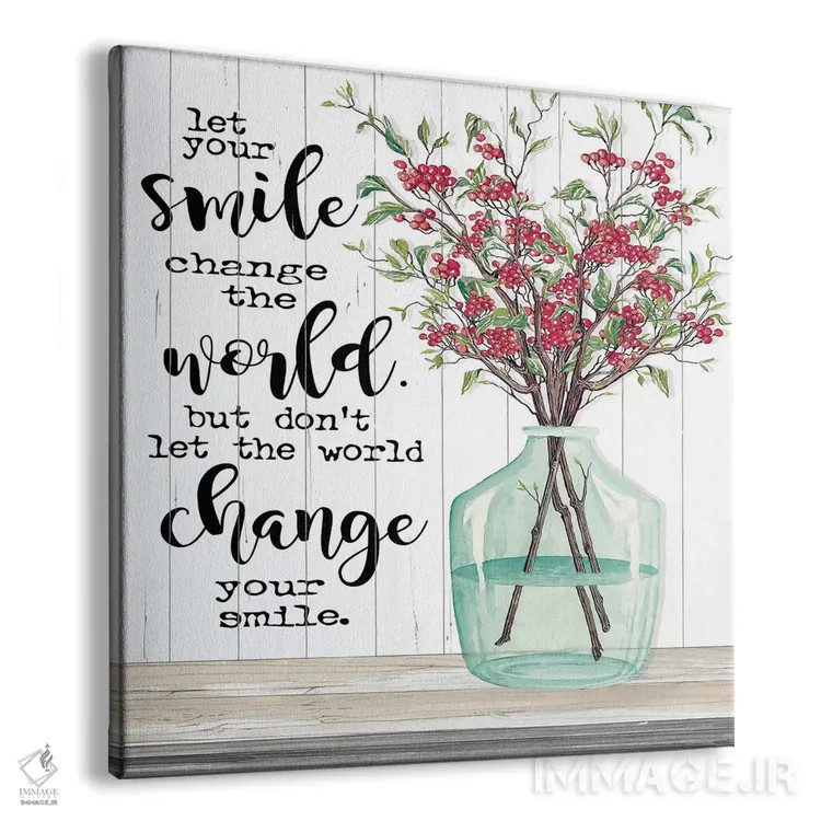 تابلو بگذار لبخندت جهان را تغییر دهد اثر سیندی جیکوبز - نمای پرسپکتیو محصول