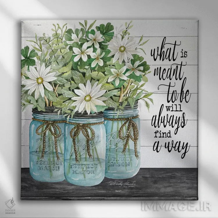 تابلو شیشههای آبی اثر سیندی جیکوبز - نمای روبهرو روی دیوار