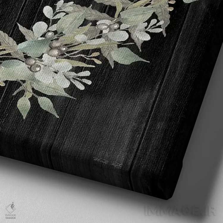 تابلو آرام باش و بدان (حلقه گل) اثر سیندی جیکوبز - نمای نزدیک بافت بوم