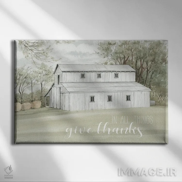 تابلو در همه چیز شکرگزار باش اثر سیندی جیکوبز - نمای روبهرو روی دیوار