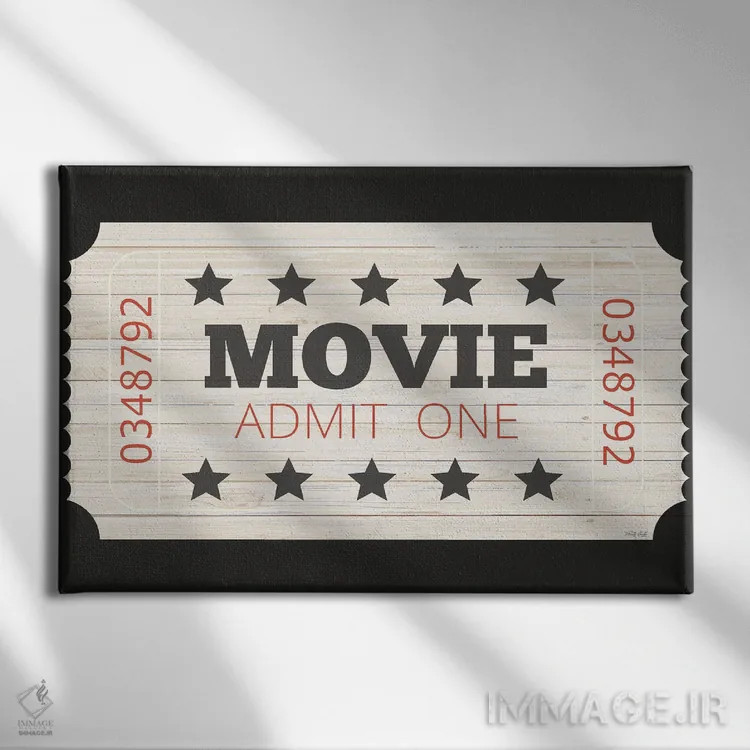 تابلو بلیت یک نفره سینما اثر سیندی جیکوبز - نمای روبهرو روی دیوار