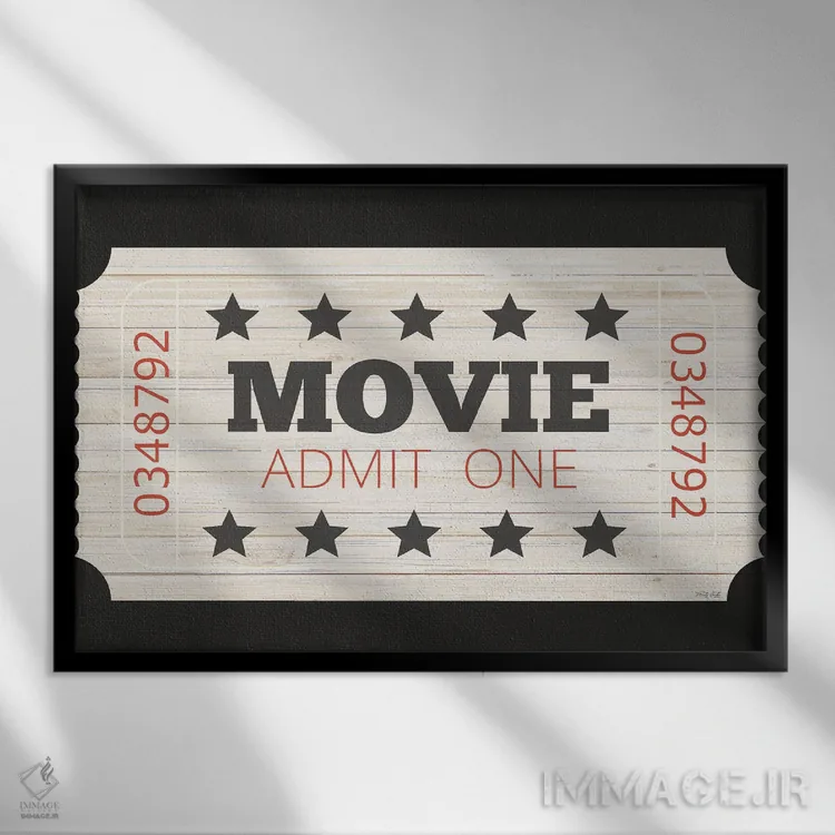 تابلو بلیت یک نفره سینما اثر سیندی جیکوبز - نمای قابدار مشکی