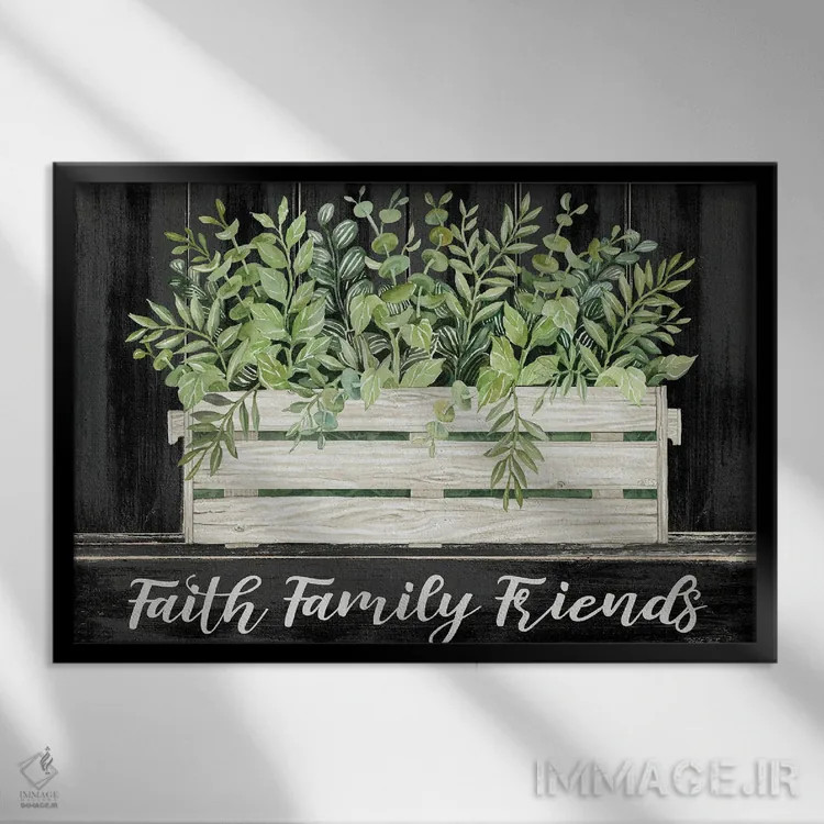 تابلو Family, Friends,ایمان، خانواده، دوستان اثر سیندی جیکوبز - نمای قابدار مشکی