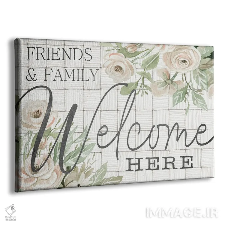 تابلو دوستان و خانواده اینجا خوش آمدید اثر سیندی جیکوبز - نمای پرسپکتیو محصول