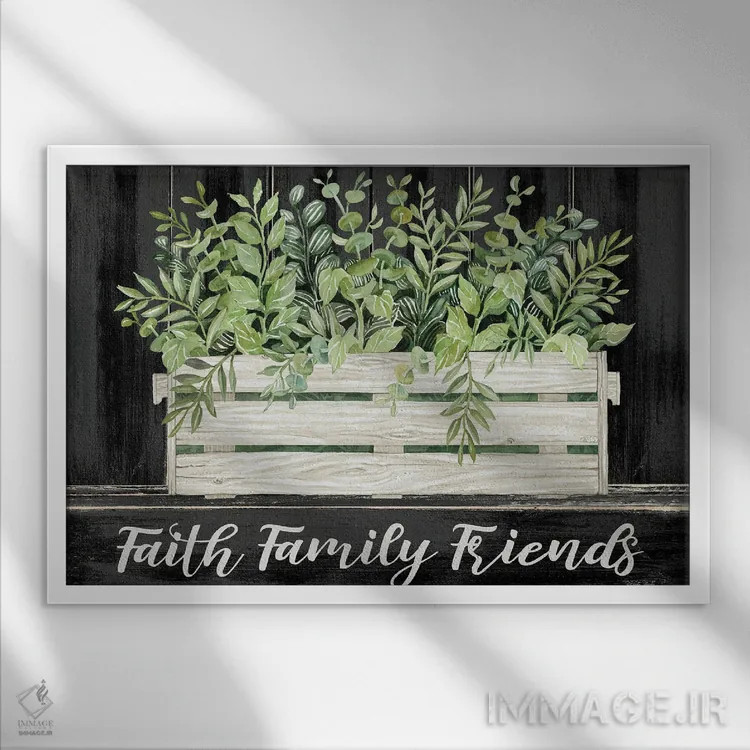 تابلو Family, Friends,ایمان، خانواده، دوستان اثر سیندی جیکوبز - نمای قابدار سفید