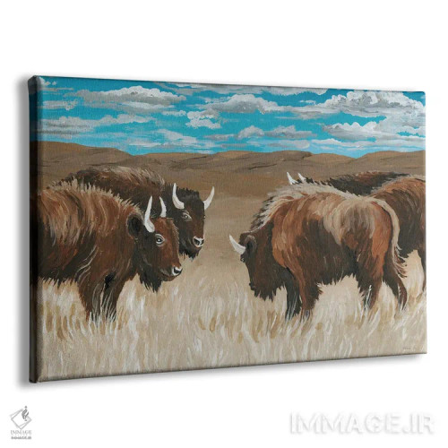 تابلو گلهٔ گاومیش آمریکایی شمارهٔ دو اثر سیندی جیکوبز - نمای پرسپکتیو محصول