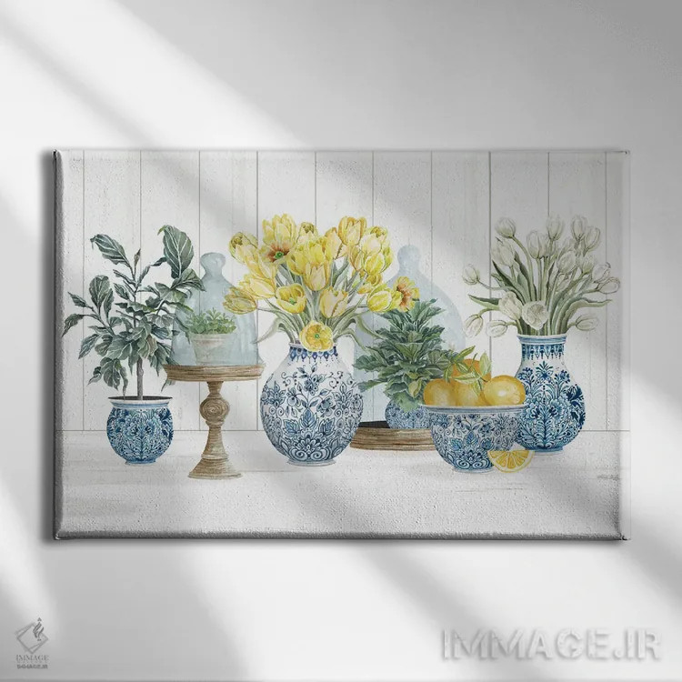 تابلو مجموعه لیموی به سبک چینی اثر سیندی جیکوبز - نمای روبهرو روی دیوار