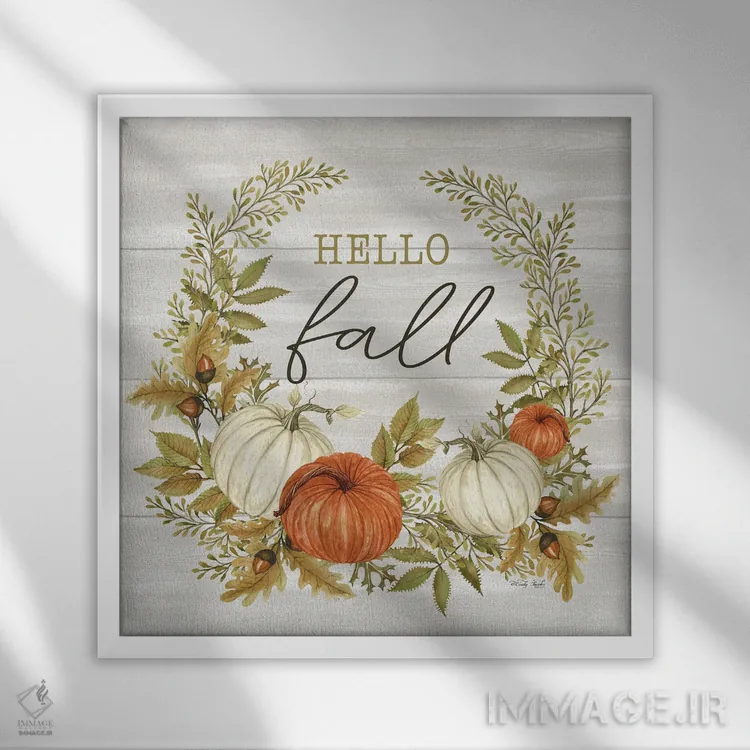 تابلو سلام پاییز اثر سیندی جیکوبز - نمای قابدار سفید