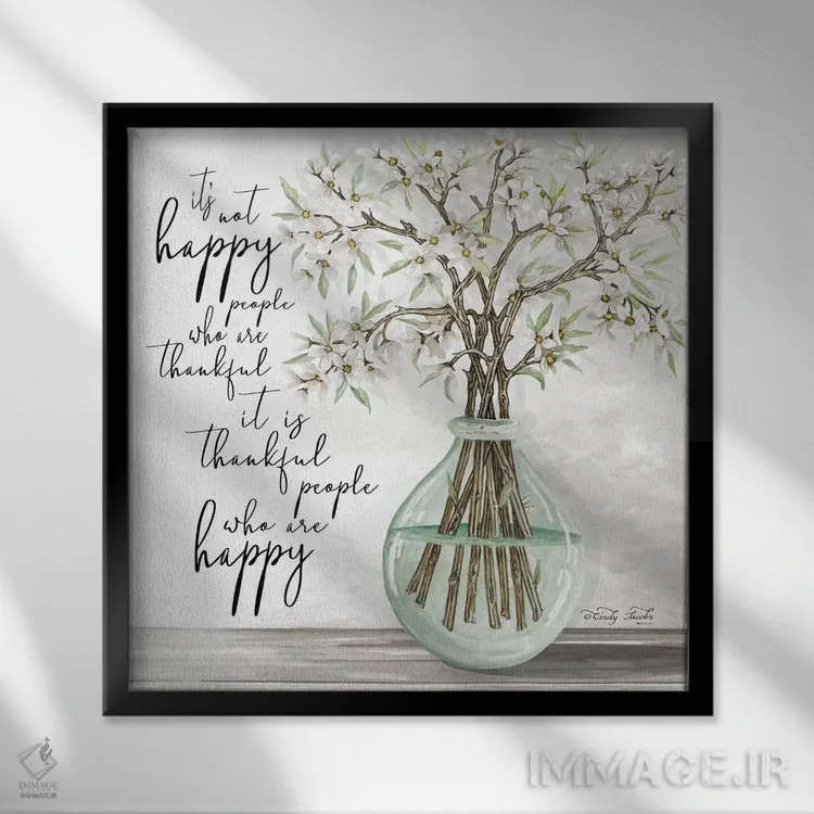 تابلو مردمان شکرگزار اثر سیندی جیکوبز - نمای قابدار مشکی