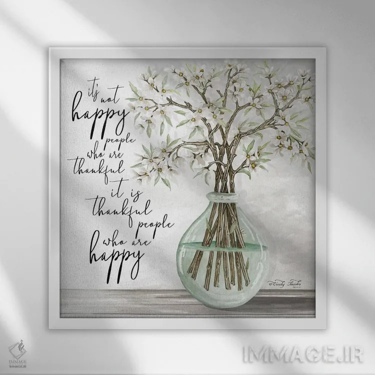 تابلو مردمان شکرگزار اثر سیندی جیکوبز - نمای قابدار سفید