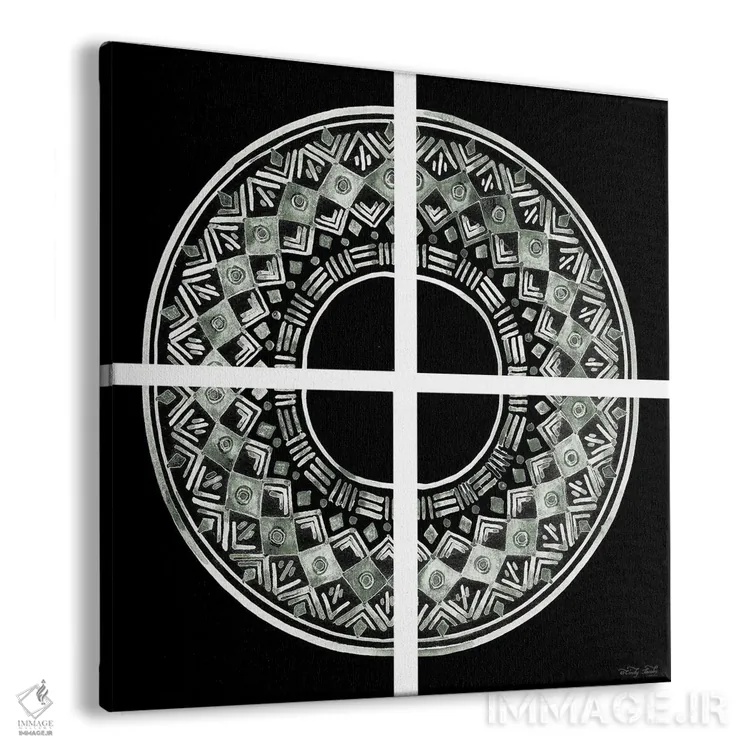 تابلو مدالیون چهار تکه اثر سیندی جیکوبز - نمای پرسپکتیو محصول