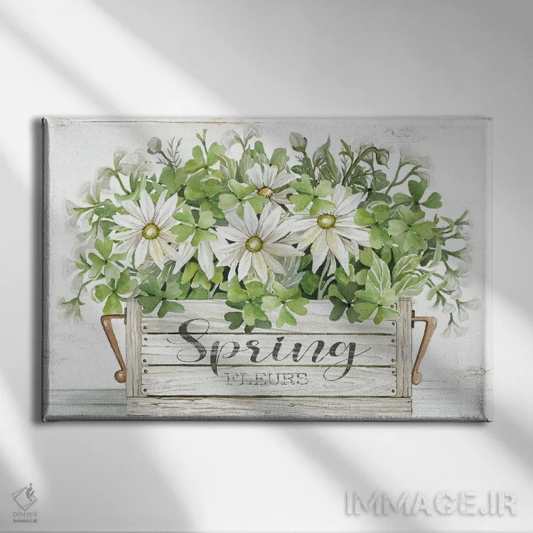 تابلو گلهای بهاری اثر سیندی جیکوبز - نمای روبهرو روی دیوار
