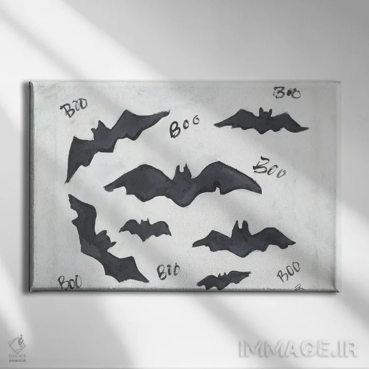 تابلو خفاشهای "بو" اثر جسیکا مینگو - نمای روبهرو روی دیوار