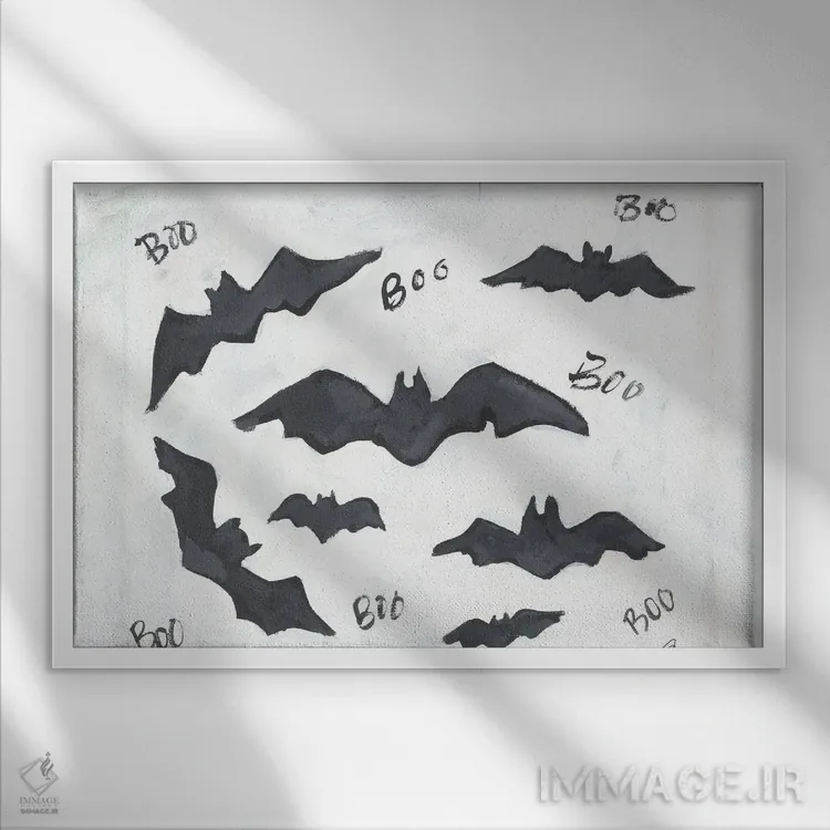 تابلو خفاشهای "بو" اثر جسیکا مینگو - نمای قابدار سفید